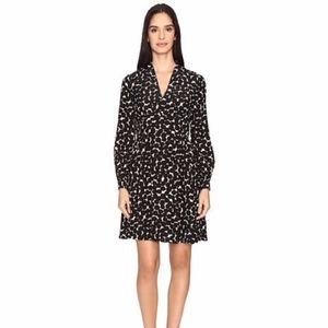 Kate Spade Blot Dot Silk Long Sleeve Dress